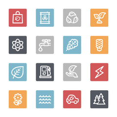 Green ecology web icons set