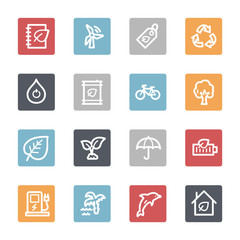 Green ecology web icons set
