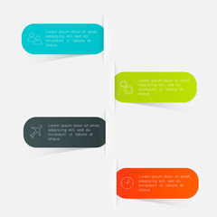 Vector colorful text box, trendy colors.