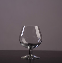 Empty cognac glass