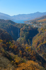 Fototapeta premium Kegon Waterfall in Autumn, in Oku-nikko, Tochigi, Japan