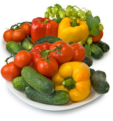 many fresh vegetables