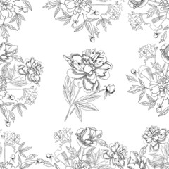 Seamless pattern with bouquet of flowers-03