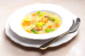potato soup with salmon