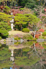 Fototapeta na wymiar Autumn foliage in the Kyu-Furukawa Gardens, Tokyo
