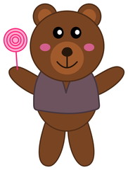 teddy bear with a lollipop