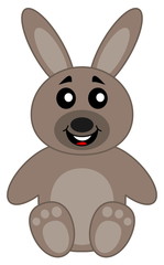 a cute plush rabbit sitting