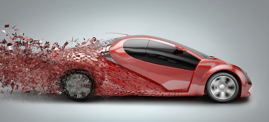 speeding car disintegrating © adimas