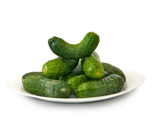 plate with cucumber