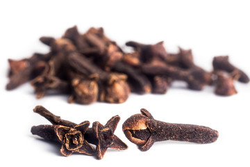 Close up and selective focus on dried Cloves