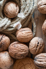 Food background, walnuts.