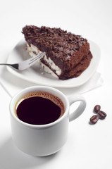 Coffee and chocolate cake