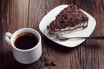 Coffee and chocolate cake