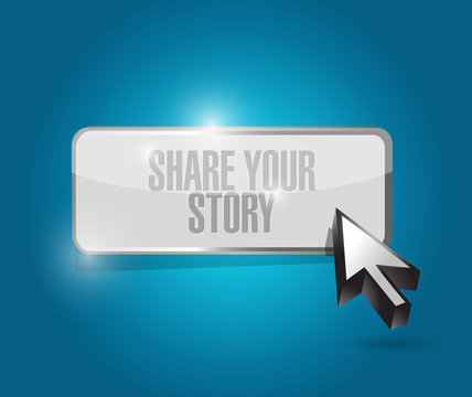 Share Your Story Button Illustration Design