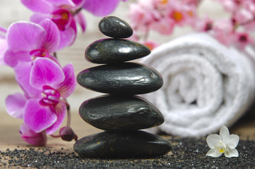 Fototapeta na wymiar Japanischer ZEN Garten mit Steine und Sand