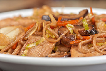 buckwheat noodles with chicken