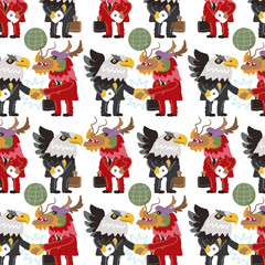 Businessman giving shaking hands pattern design