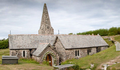 Fototapeta na wymiar St Enodoc's Church, Trebetherick, Cornwall