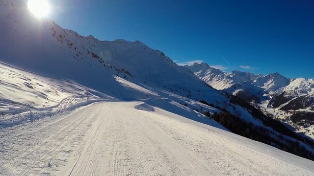 Ski run, 4 Valley Swiss Alps
