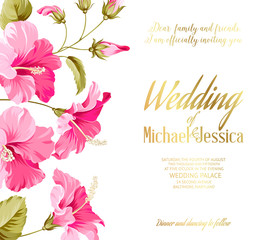 Wedding invitation card.