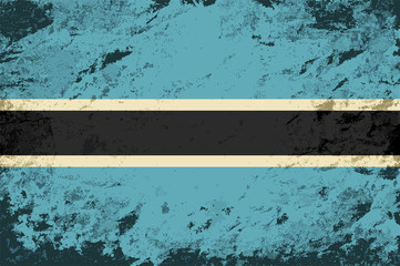 Botswana flag. Grunge background. Vector illustration