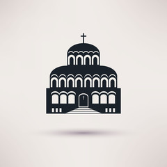 Church building a religious symbol vector icon.