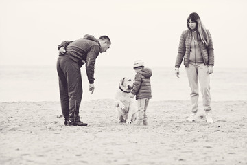family  with dog