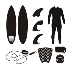 surfboard equipment - silhouette