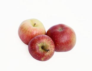 three red apples