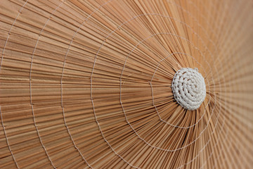 Detail of a typical chinese cone hat straw