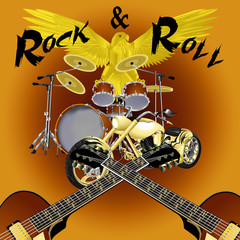 rock and roll drum kit with bike