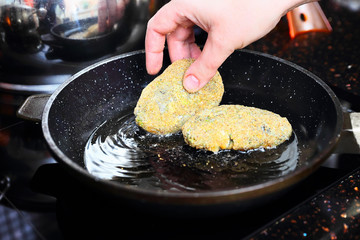 Fish cutlets preparation