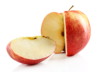 Naklejka na ściany i meble Sliced apple isolated on white