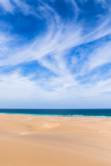 Fototapeta na wymiar Dunes and beach in Boavista, Cape Verde