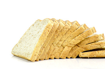 whole wheat bread isolated on a white background