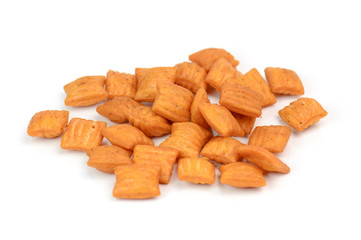 Grissini tablets on white background