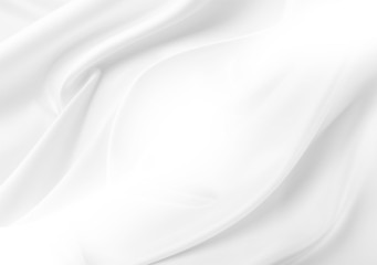 Plakat White silk fabric material texture background