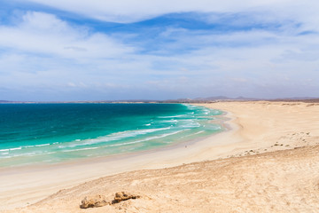 Landscape with beach, the sea and the clouds in the blue sky, Bo