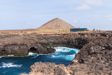 Waves crashing on the rocks of Sal island, Buracona - Cape Verde