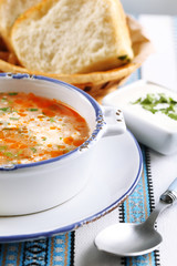 Ukrainian beetroot soup - borscht,