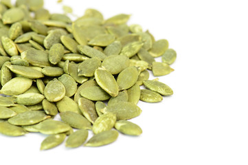 pumpkin seeds isolated on white background