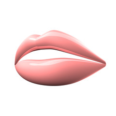 Pink Lips On White