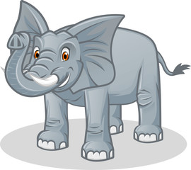 High Quality Elephant Vector Cartoon Illustration
