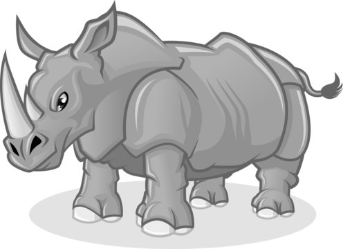 High Quality Rhinoceros Vector Cartoon Illustration