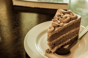 Coffee cake slice.