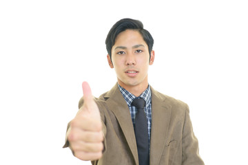 ガッツポーズのビジネスマン