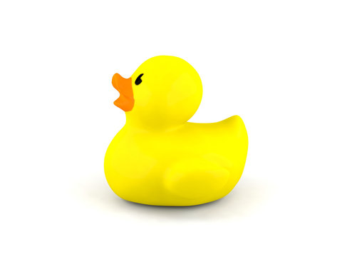 Yellow rubber duck isolated