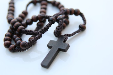 Wood rosary and cross