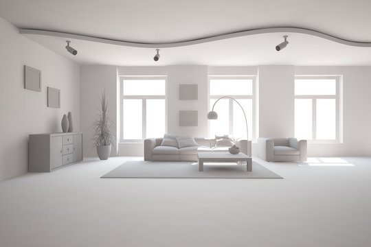 grey interior design of living room