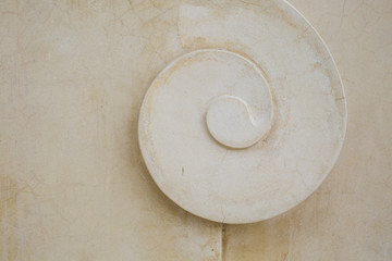 Structure of tropical decorative plaster, shell pattern